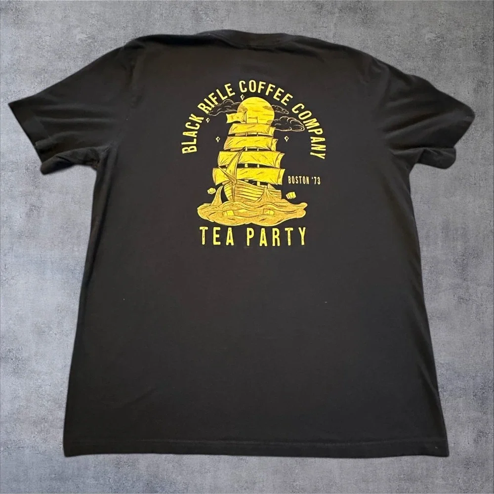Black Rifle Coffee Company Boston Tea Party Graphic T-Shirt Mens Large Black - Picture 8 of 8